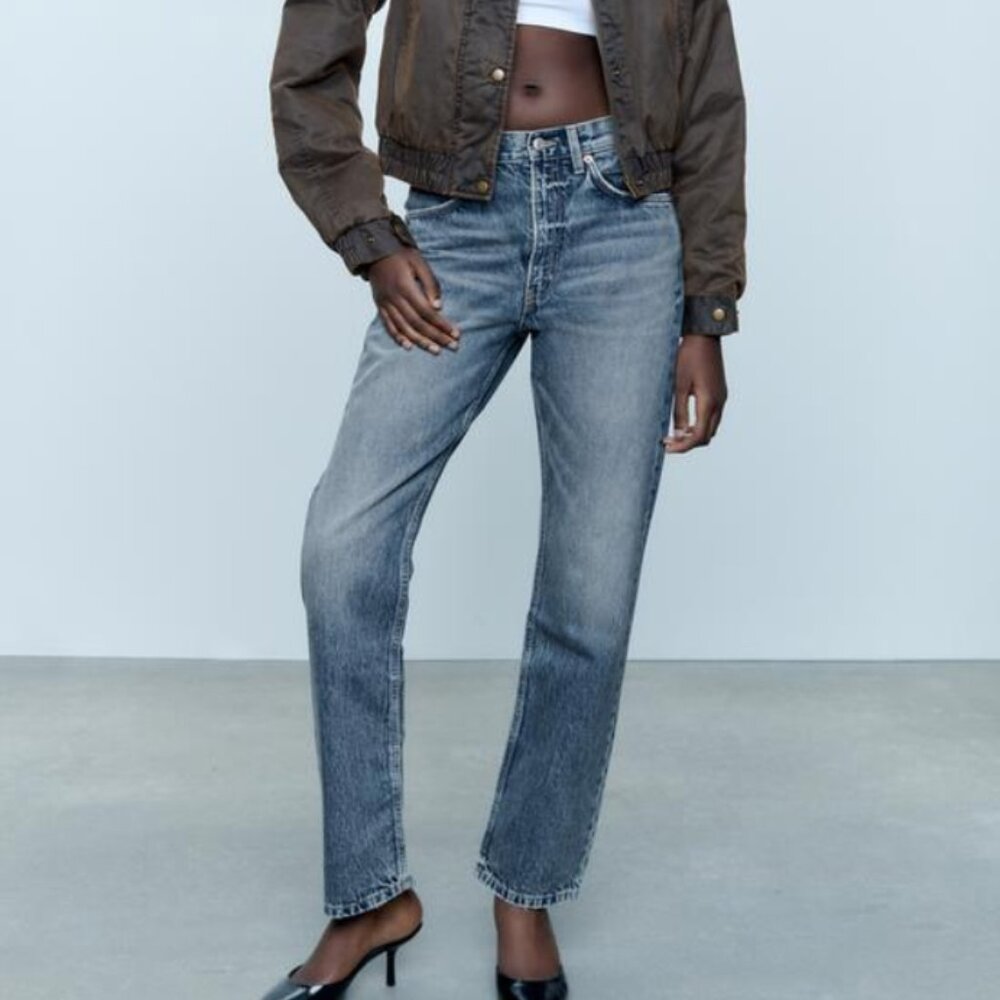 NWT - Zara TRF Straight High-Rise Bootcut Jeans